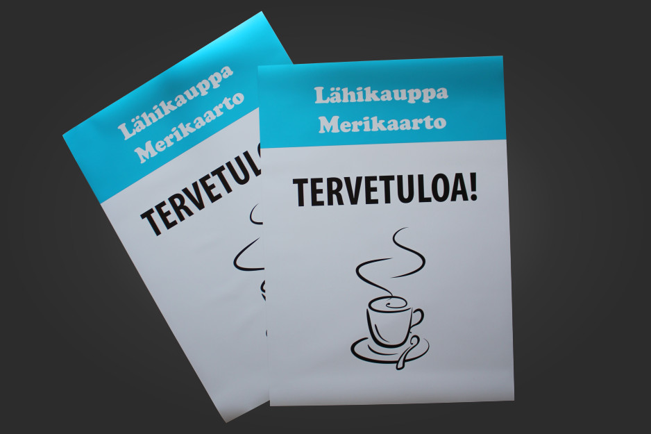 Lähikauppa Merikaarto 'TERVETULOA' -mainos
