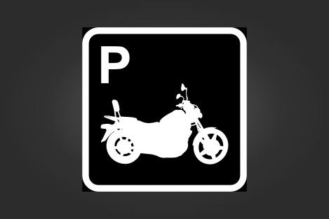 Musta-valkoinen prätkäparkki -kyltti