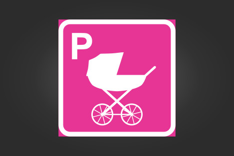 Metallinhohtoinen pinkki vaunuparkki -kyltti