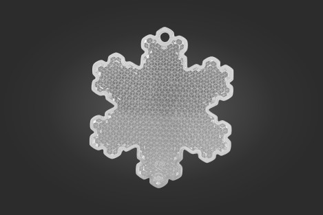 Kirkas lumihiutaleen muotoinen prismaheijastin