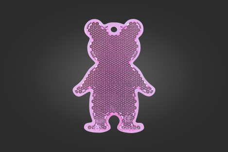 Pinkki nallen muotoinen prismaheijastin