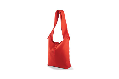 Punainen puuvillakassi leveillä kantokahvoilla