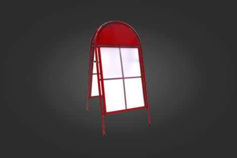 Punainen kaarimallinen katuteline