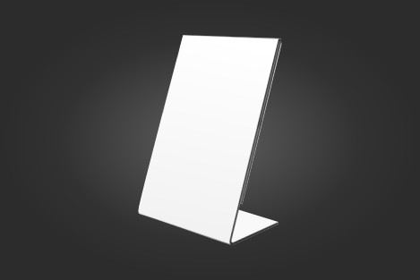 Valkotaulupintainen A4 kokoinen L-teline