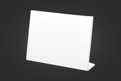 Valkotaulupintainen A4 kokoinen L-teline